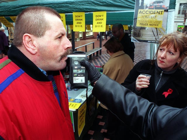 'Dont drink and drive' was the key message from the Leeds Road Safety Promotion Unit on Lands Lane.