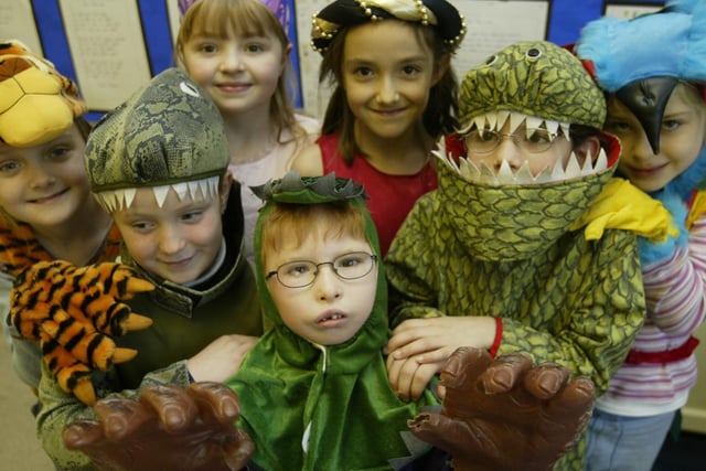Children at Riverside School, Hebden Bridge, in their Nativity play in 2003.