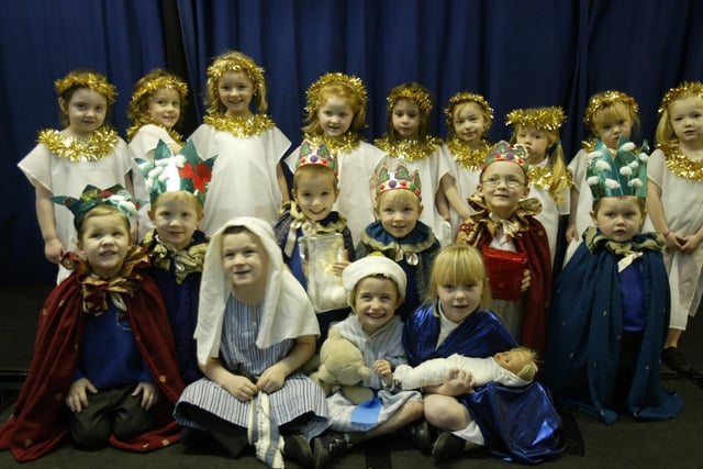 Children at Burnley Road School, Mytholmroyd in their Nativity play back in 2003.