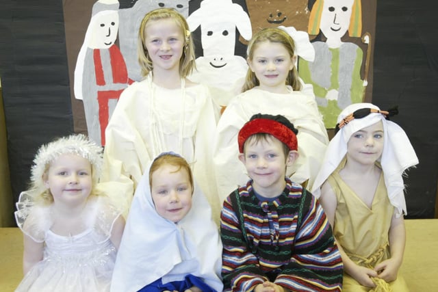 Children at St John's School, Rishworth, in their Nativity play in 2003.