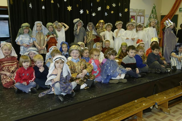 Children at St Joseph's RC School, Todmorden, in their Nativity in 2002.