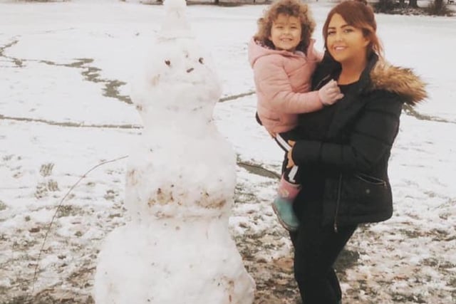 Laura Quinn said: "The snowman me and my little girl made at Thornes Park."