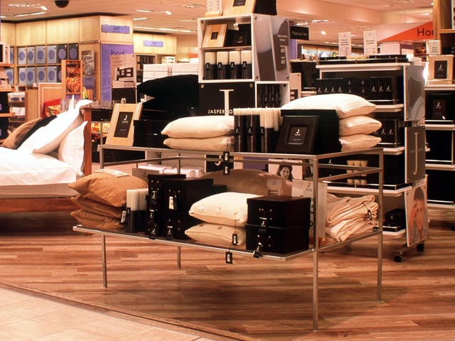A display of Jasper Conran merchandise after a store revamp in September 1998.
