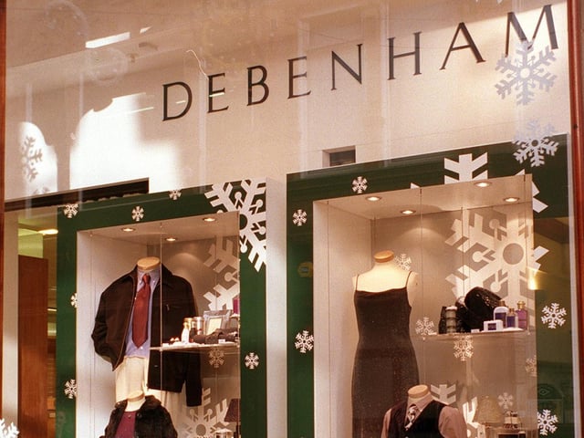 Part of Debenhams Christmas window display in November 1998.