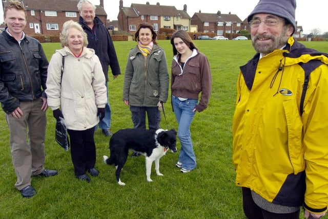 Eastfield, Manham Hill Green to be registered as a green. Cllr Brian O'Flynn (right) celebrates on the green with (from left), Cllr Brian Simpson, Pauline Birley, Brian Mitchell, Donna and Molli Candler.