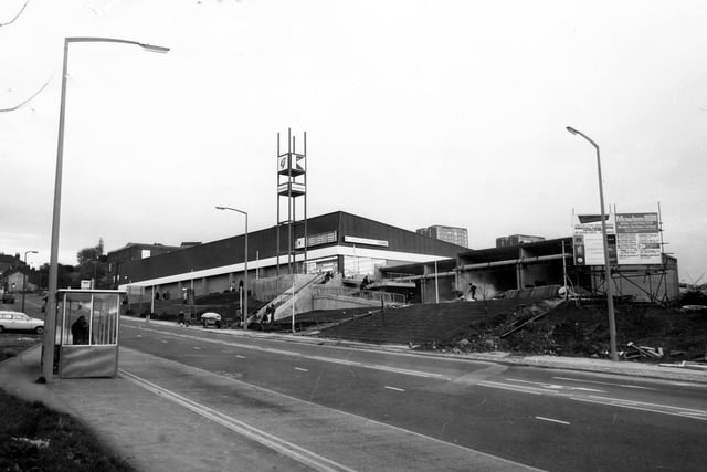 The Kirkstall Lane store opened in November 1979 and boasts a tall advertising tower in front.