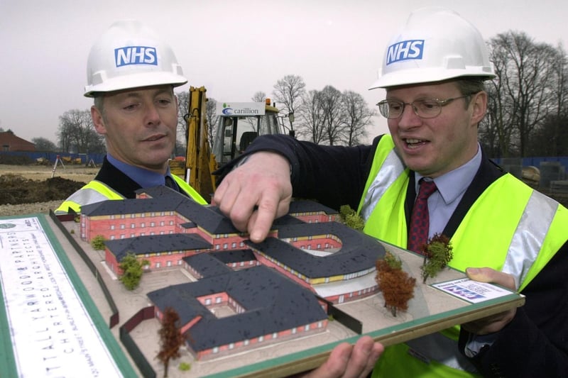 January 2001 and plans for a new mental health services unit at Seacroft Hospital were unveiled. Pictured is  NHS executive Nigel Crisp (right) with chief executive of Leeds Community and Mental Health Services Teaching NHS Trust Mike Atkin.