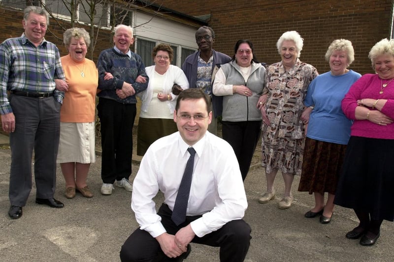 April 2001 and North Seacroft Good Neighbour Scheme project co-ordinator Philip Davis is pictured with volunteers from the carers group which was going to benefit from a Lottery grant