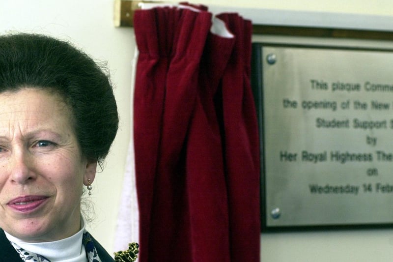 February 2001 and HRH Princess Royal unveils a plaque at the East Leeds Family Learning Centre in Seacroft.