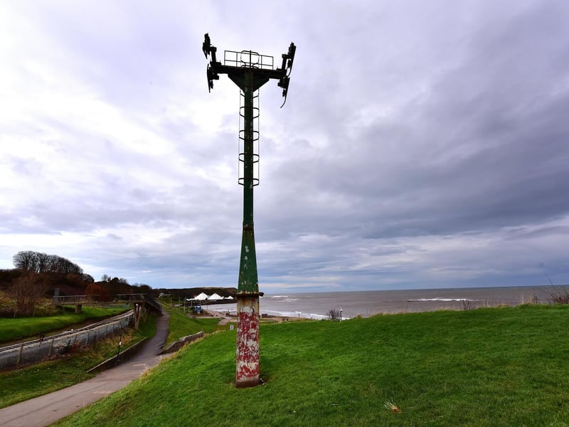Most of the pylons for the old North Bay chairlift have been removed, but this one remains.