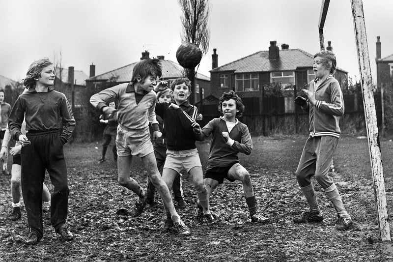 A muddy game of football
