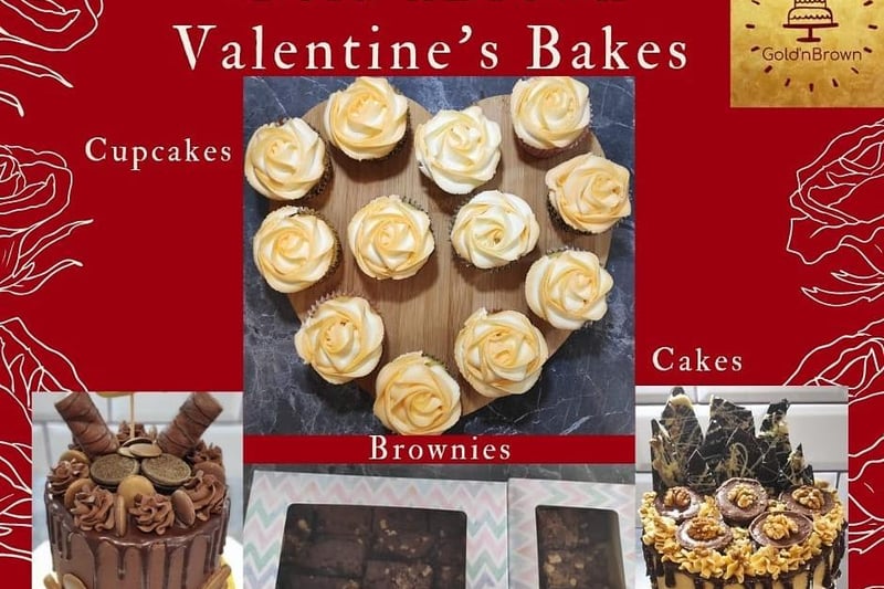 Gold'nBrown is a family baking business based in Bramley and it is selling cupcake roses, brownie boxes and chocolate loaded cakes for Valentine's Day. Message on social media to order.