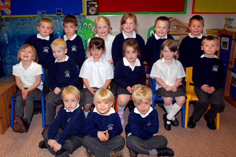 New starters at Hampsthwaite Primary School in 2008.