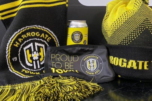 Harrogate Town FC is offering a range of options for people to purchase, with plenty of merchandise. A great option for any Town fans!