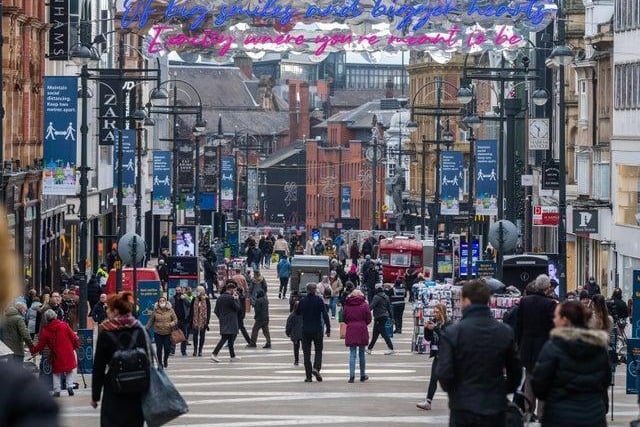 Leeds City Centre has seen rates of positive Covid cases fall by around 61.9 per cent, from 154.4 to 58.8.