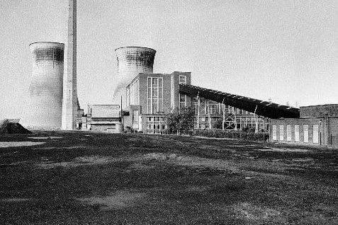 A deserted Wakefield power station picture in 1991