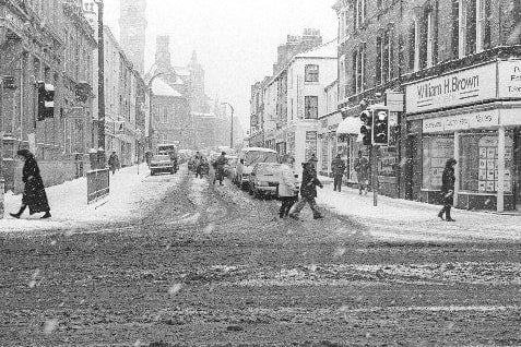 This is Wood Street during bad weather in 1991