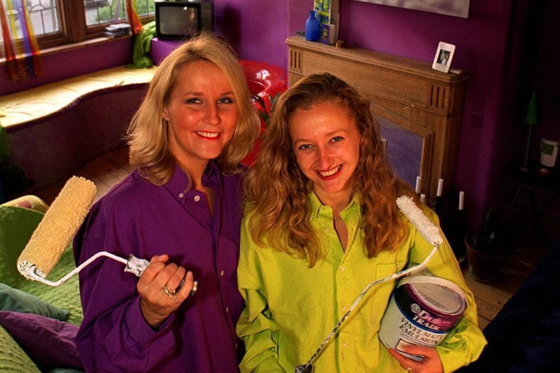 Neighbours Jennie Knight (left) and Sue Barran swapped houses for 48 hours and decorated each others living rooms for BBC2 interior design challenge programme Changing Rooms.