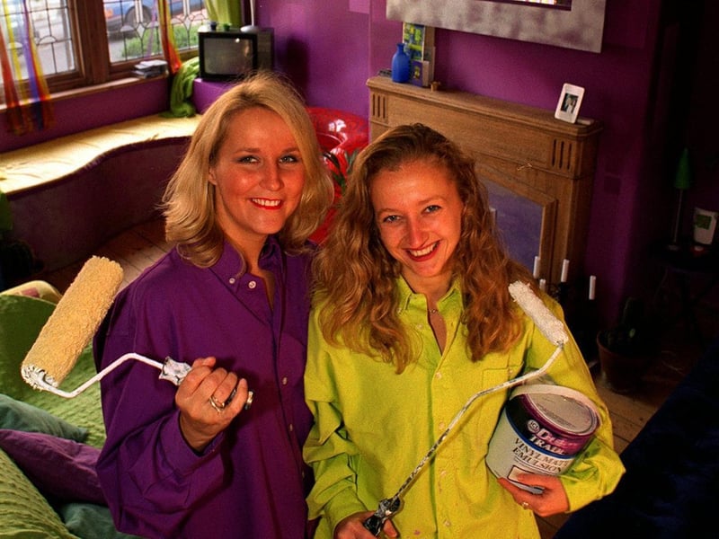 Neighbours Jennie Knight (left) and Sue Barran swapped houses for 48 hours and decorated each others living rooms for BBC2 interior design challenge programme Changing Rooms.