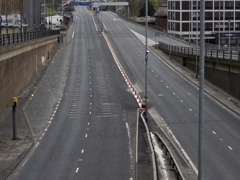 Normally bustling roads in and out of Leeds suddenly fell quiet, such as the ring road around the city