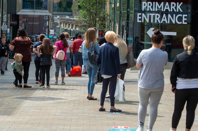 Shoppers packed the streets in Leeds city centre (with social distancing) when Primark reopened in both July and November