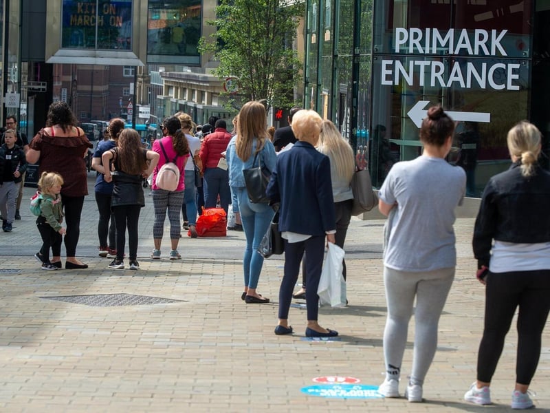 Shoppers packed the streets in Leeds city centre (with social distancing) when Primark reopened in both July and November