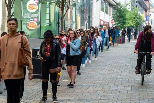 Shoppers packed the streets (with social distancing) when Primark reopened in both July and November