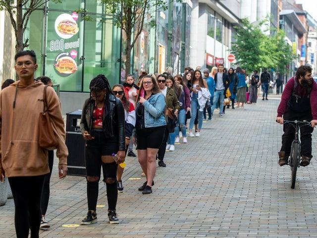 Shoppers packed the streets (with social distancing) when Primark reopened in both July and November