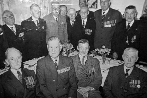 Coronation Dinner July 1953 with veterans of the Boer War. Picture taken at the reven Hotel on Westmorland Street. From the John Goodchild collection