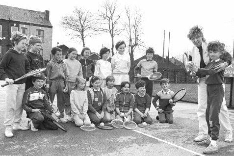 Tennis coaching at College Grove Wakefield in 1985