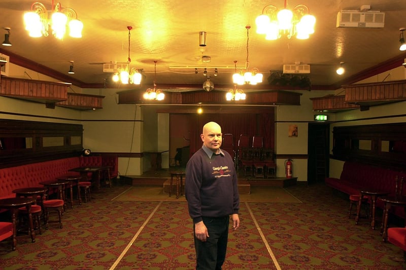 January 2003 and pictured is landlord Dave Williams in the concert room at The Highwood on the Brackenwood estate.