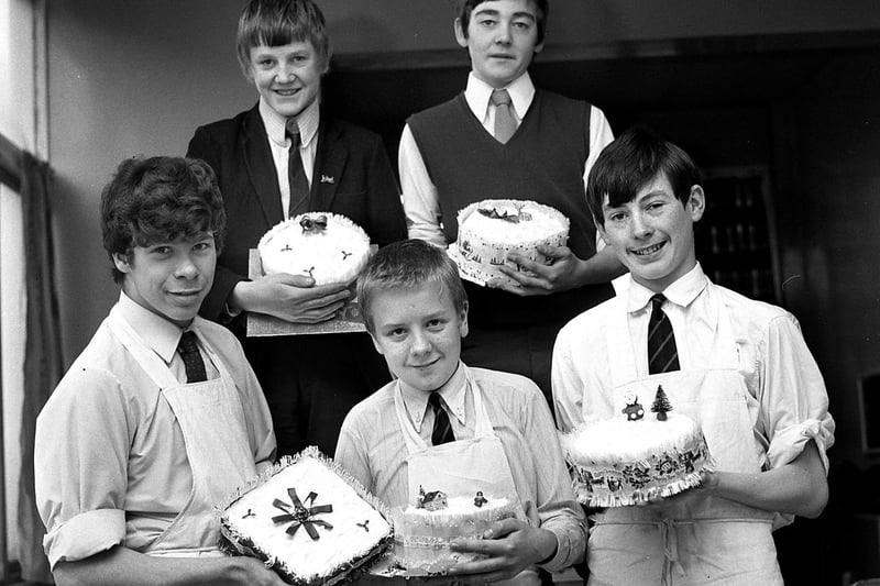 A piece of cake for these lads at Rose Bridge High School as they try their hand at baking in 1970