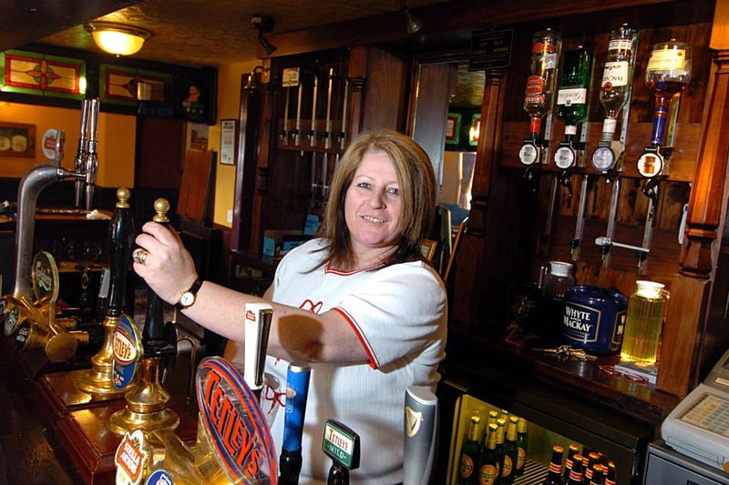 This is Gayle Harper, landlady at The Lord Nelson in Holbeck, pictured in February 2006.