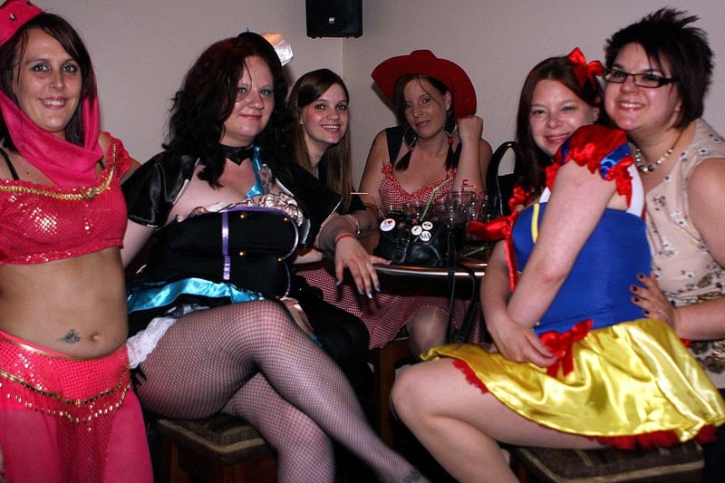 Stacey, Jayme, Emily, Lizzie, Gemma and Lisa, all of Filey, out for Gemma's Disney-themed birthday in Snowy's, in 2013.