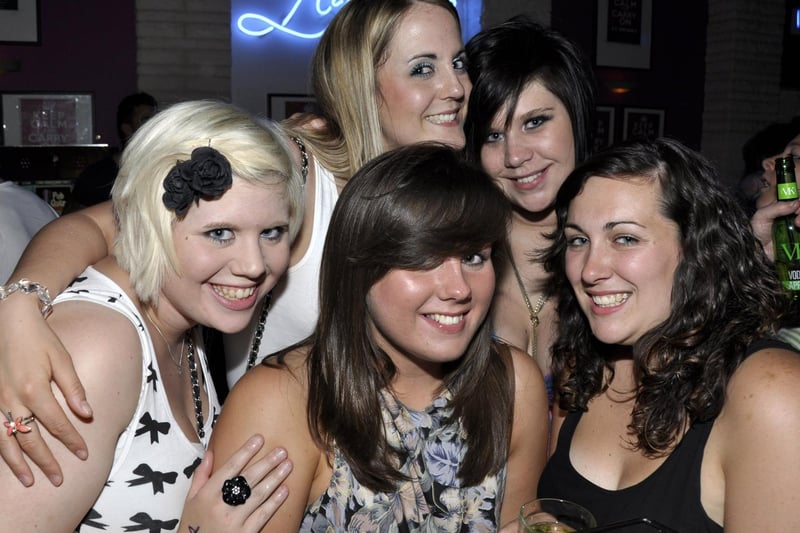 Sarah, Lauran, Claudia, Kayleigh and Stacey out for Sarah's birthday in Scarborough, in 2010.
