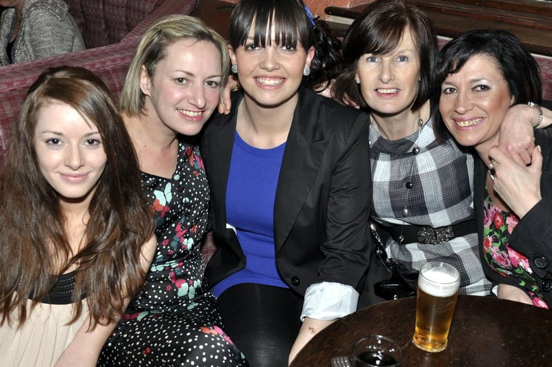 Hayley, Liz, Leigh, Trisha and Dawn out for Dawn's birthday in Scarborough, in 2010.