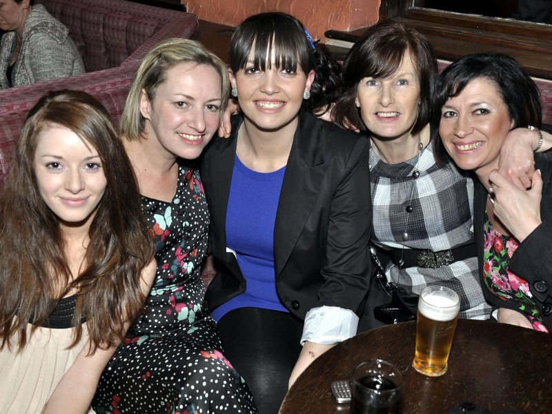 Hayley, Liz, Leigh, Trisha and Dawn out for Dawn's birthday in Scarborough, in 2010.
