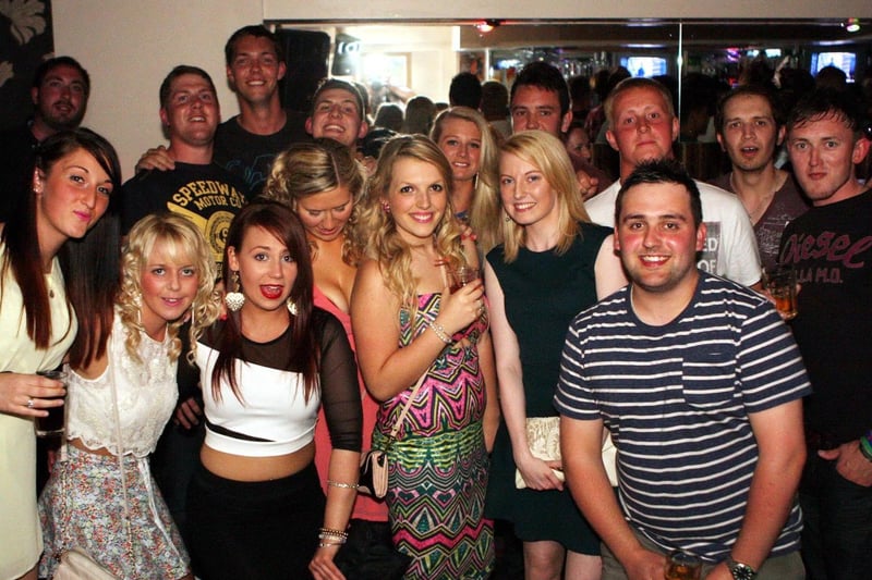 Emma-Jayne (pictured front 3rd from left) with her friends to celebrate her 20th birthday in Snowy's in 2013.