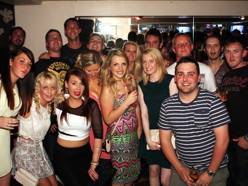 Emma-Jayne (pictured front 3rd from left) with her friends to celebrate her 20th birthday in Snowy's in 2013.