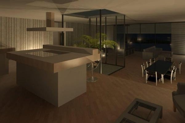 The current design for the underground house features a spacious open-plan living area that would include a kitchen, dining area, lounge and family area with one-way glass bi-folding or sliding doors out into the garden.