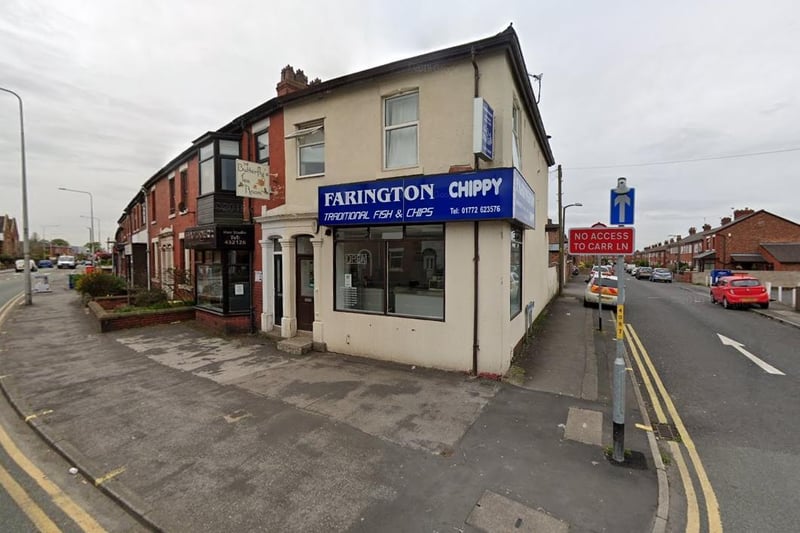 Farington Chippy | 57 Stanifield Ln, Farington, Leyland PR25 4QA | 01772 623576