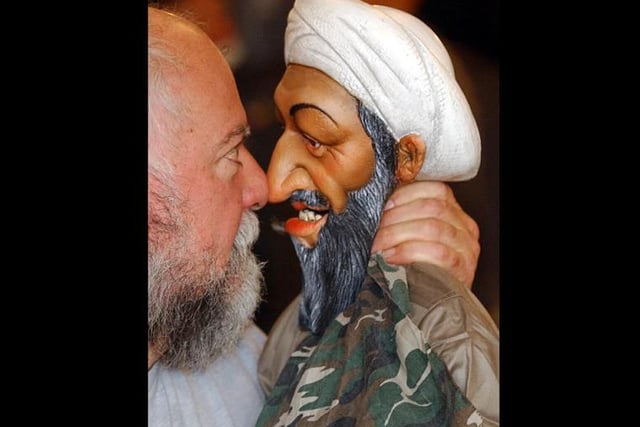 Roger Law, creator of Spitting Image, gets eye to eye with his model of Osama Bin Laden