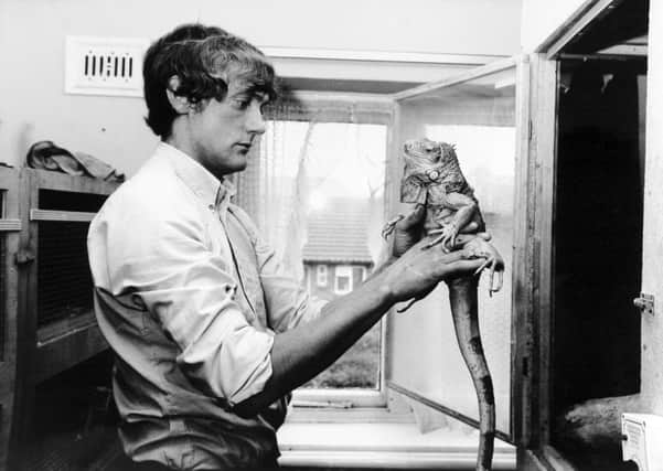Reptile John Garrett, who converted a bedroom in his Harrogate house into a cosy home for four iguanas. He also had two baby Royal Pythons.