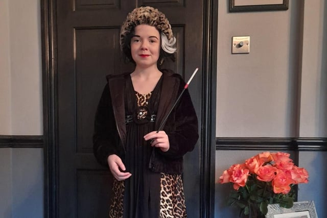 Izzabella Speakman (aged 10) dressed up as Cruella De Vil