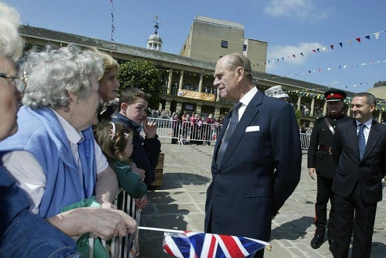 Prince Philip Duke of Edinburgh in Halifax at Piece Hall back in 2004.