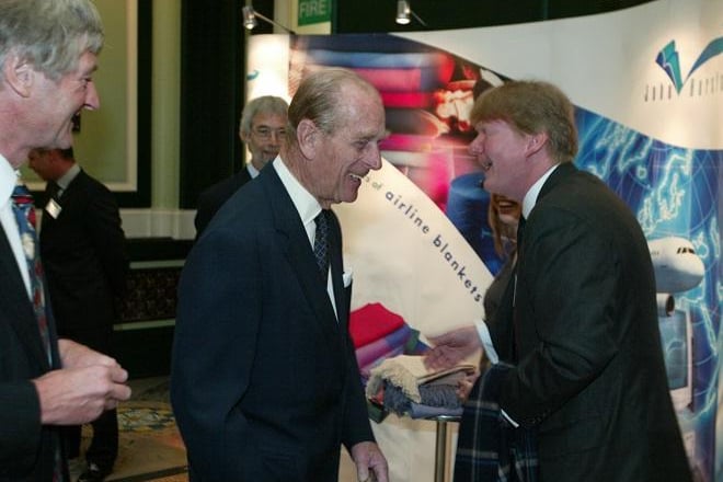 The Duke of Edinburgh meeting leading local business figures back in 2004.