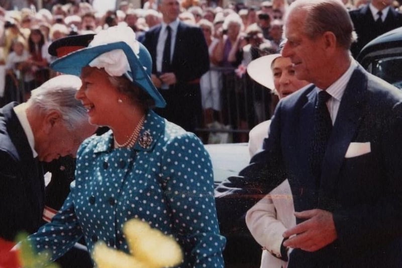 Queen Elizabeth II and Prince Philip in Blackpool, arriving at the Grand Theatre in Blackpool, for a royal visit in 1994