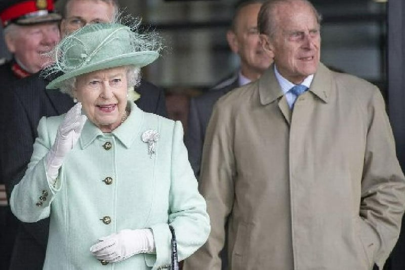 Queen Elizabeth II and The Duke of Edinburgh during their visit to the Burnley College and UCLan in 2012