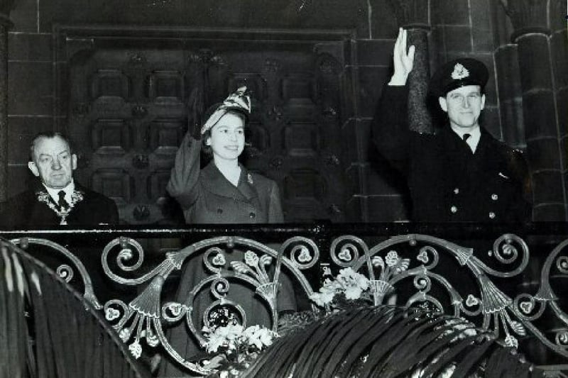 The Queen visits Preston, with Mayor  Alderman R Ainsworth, left.
1949