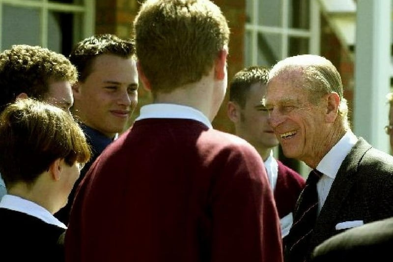 The Duke of Edinburgh visited Rossall School in Fleetwood this morning, before travelling on to a BLESMA function at the Norbreck Castle Hotel.
Pic shows the Duke sharing a joke with some Blackpool pupils currently taking part in the Duke of Edinburgh Award scheme.